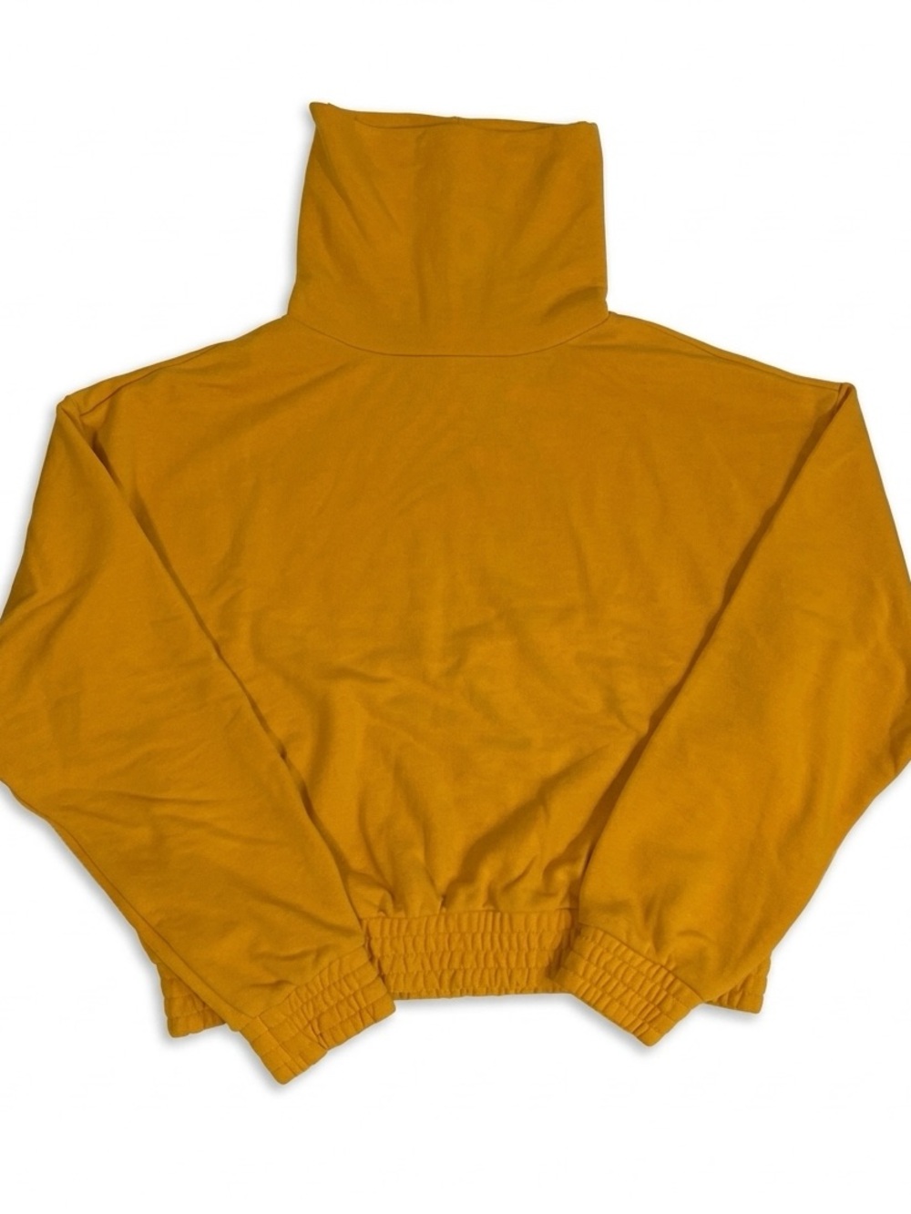 Yellow crop turtleneck sweatshirt